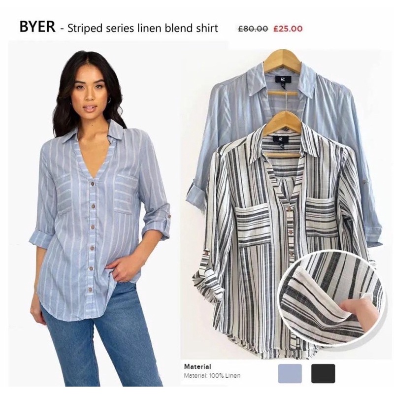 Iz Byer Linen striped Blouse original
