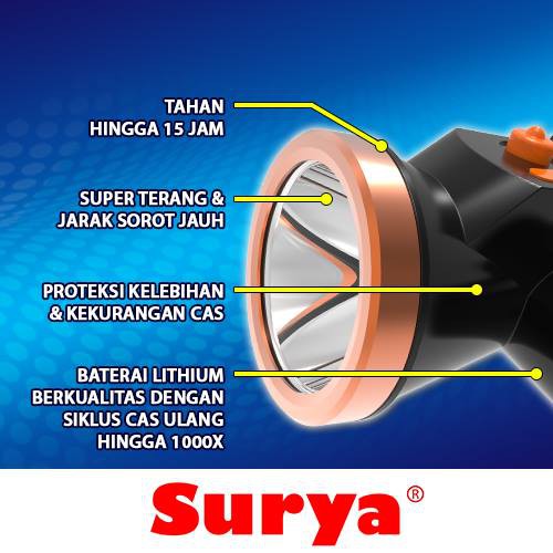 Headlamp / Senter Kepala Surya 7 Watt SYH L075L dengan bonus led bulb