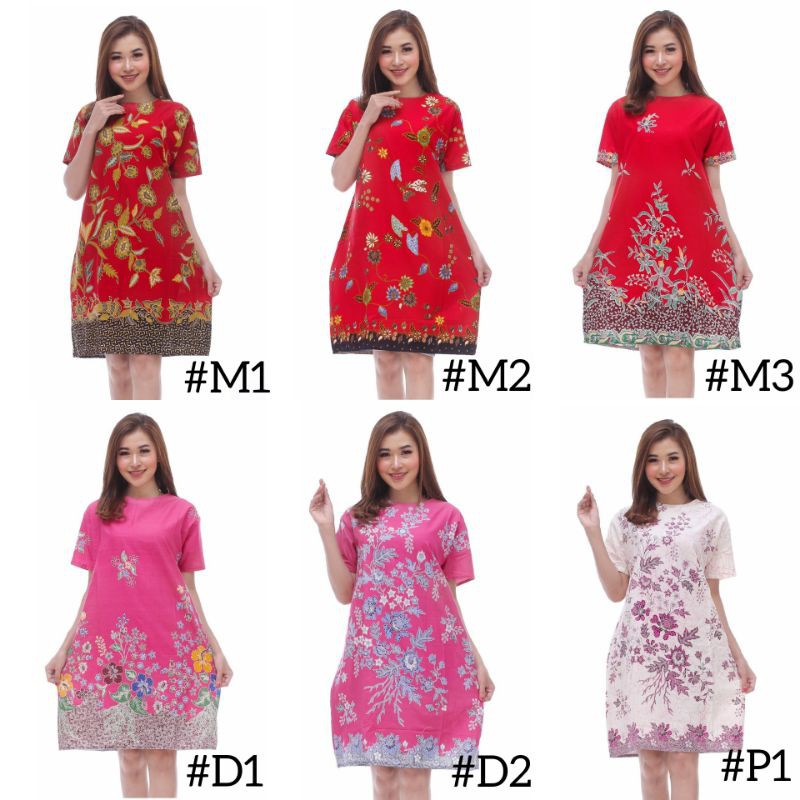 DRESS BATIK LENGAN PENDEK BAHAN BAGUS PRIMIS UNGGUL JAYA MODERN MURAH BAJU IMLEK