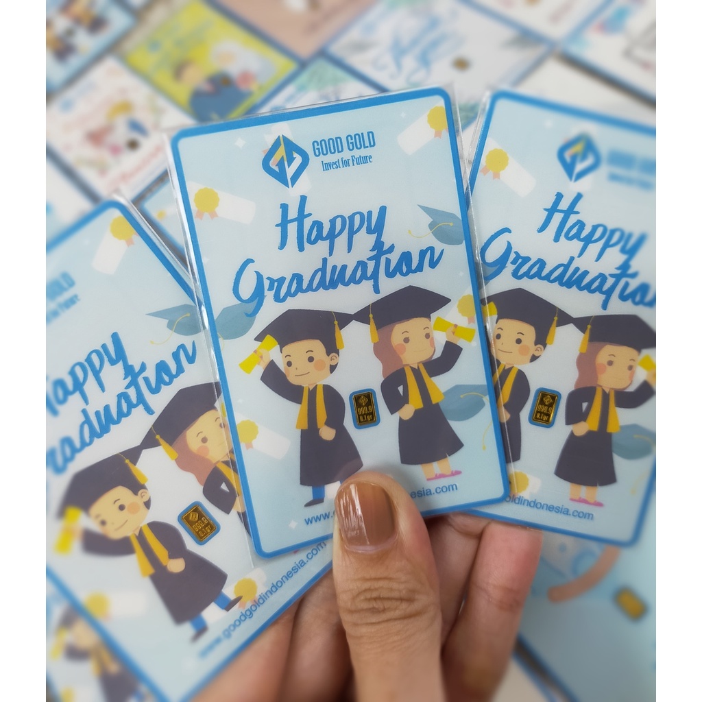 LM Goodgold Indonesia Happy Graduation 0.1 gram | Emas Logam Mulia Good Gold Wisuda Hampers Kado Uni