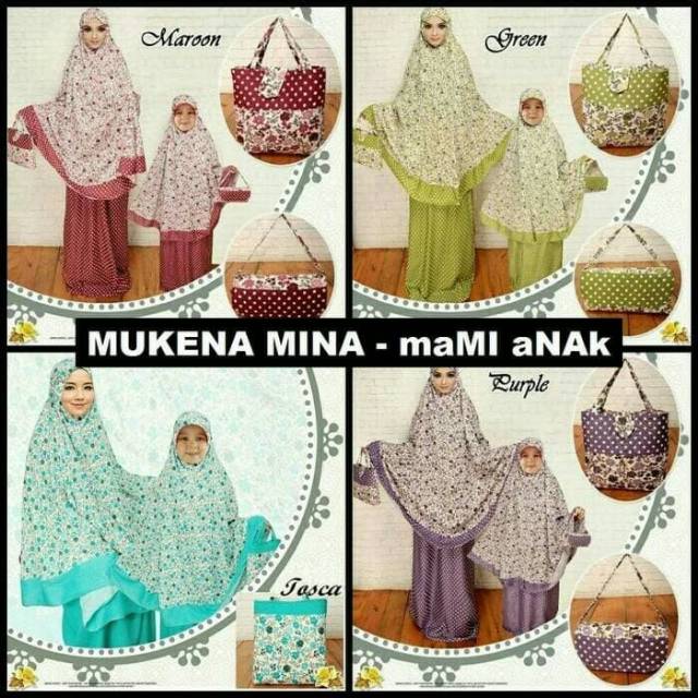 Mukena katun rayon couple ibu dan anak