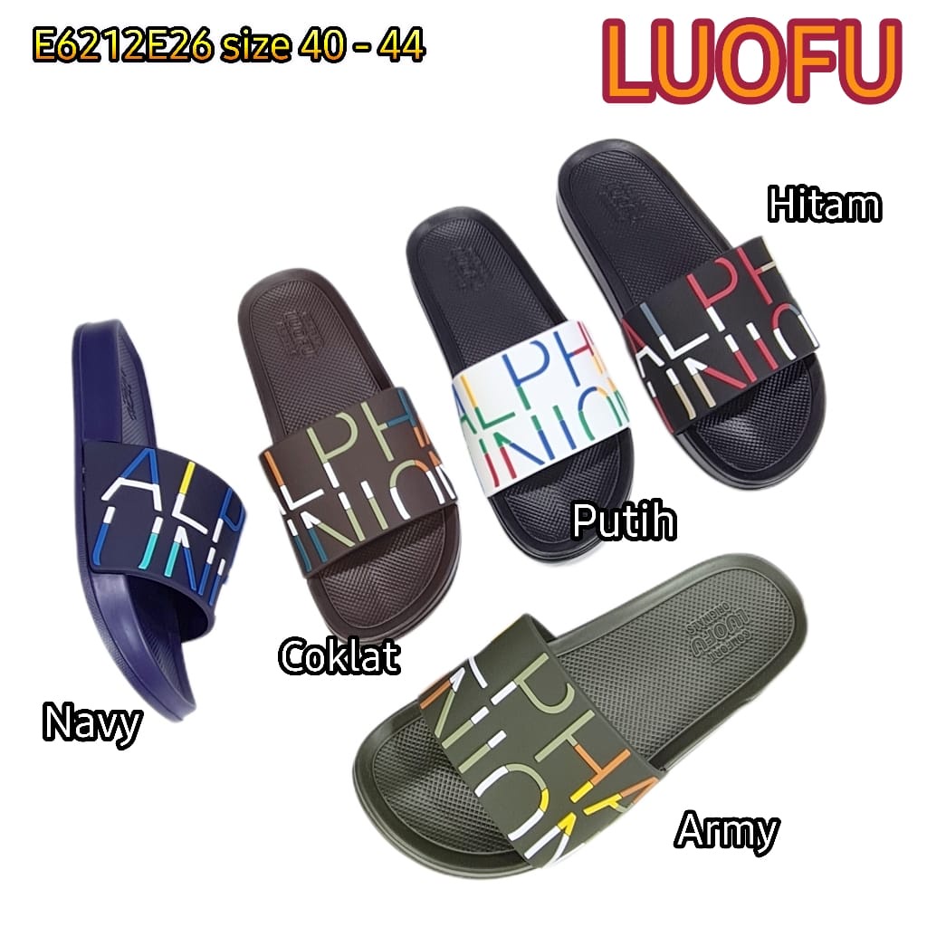 LUOFU ORIGINAL jelly sandal karet empuk murah selop pria sendal cowok import E6212E26