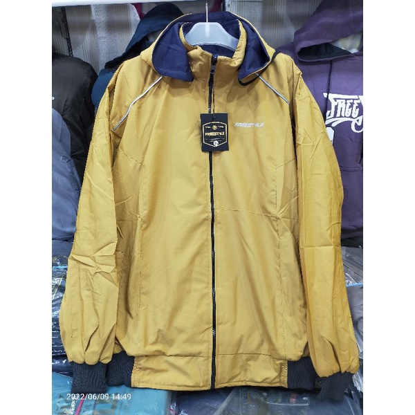 jaket parasut jumbo cowok cewek polos//jaket parasut bolak balik