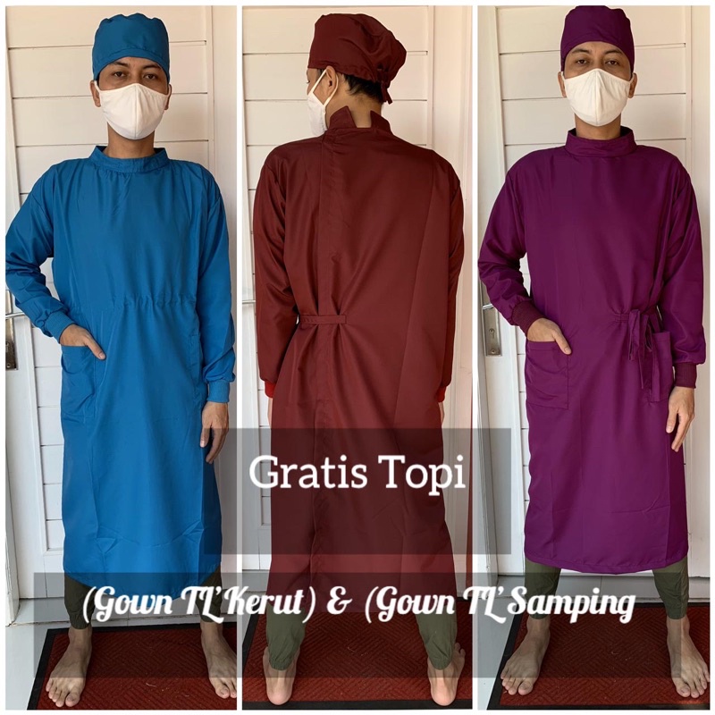 Bordir Nama Gown Apd Surgical Gown Apd Medis Jubah Medis Baju OK Jas Laboratorium Apron Medis