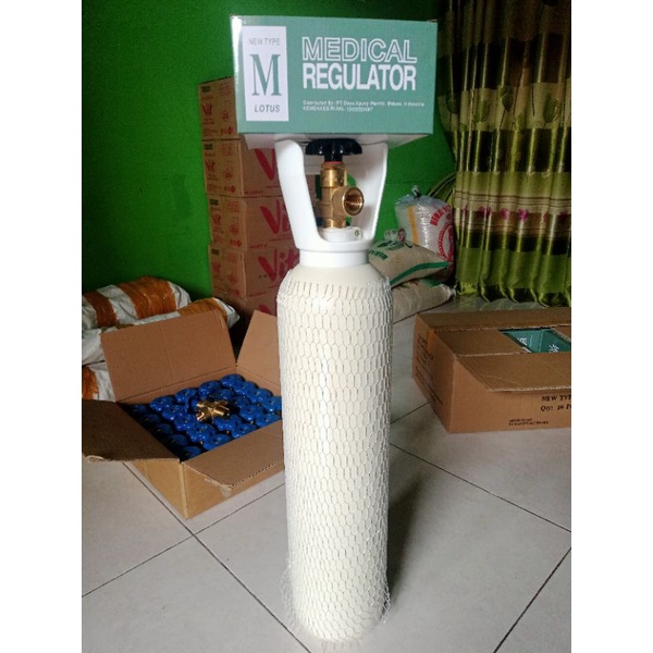 tabung oksigen 1 m3 + regulator medical Lotus