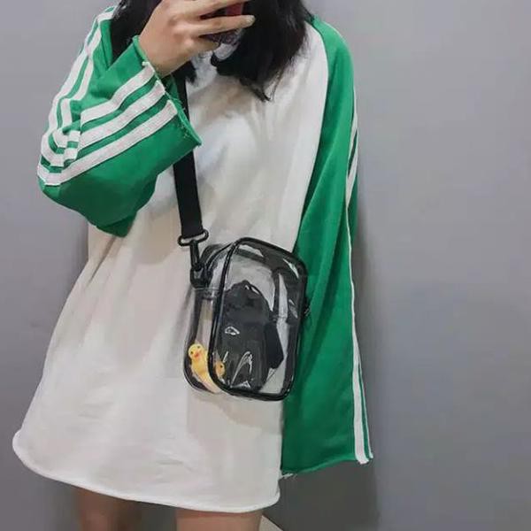 ✼ TAS SELEMPANG SLINGBAG CLUTCH POUCH BENING TRANSPARAN PLASTIK KOREA ֍