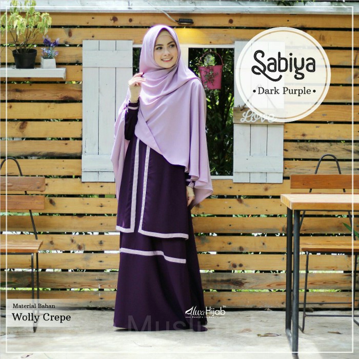 READY UP GAMIS SABIYA SET BUSUI WOLLYCRAPE CALTRI ALWA HIJAB