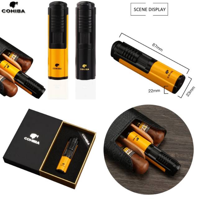 Cohiba Lighter Torch Single Jet Flame Portable Butane Gas Lighters Korek Api