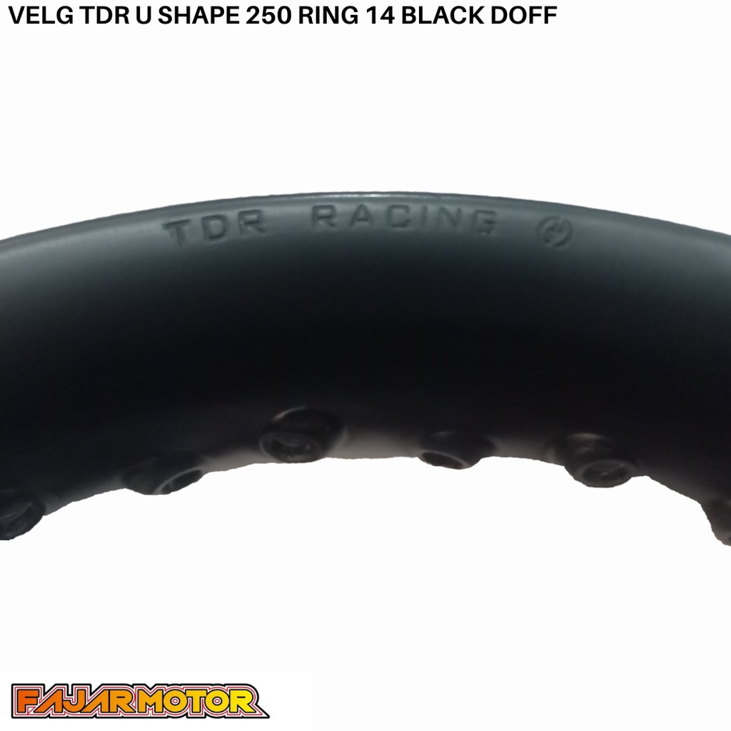 PROMO VELG TDR U SHAPE 250 RING 14 BLACK SILVER