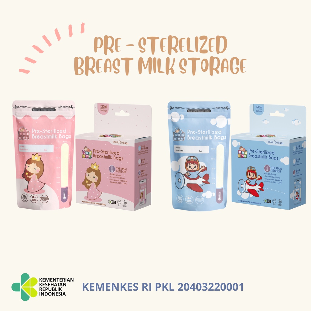 Lilbul Kantong Asi 120 ml - 30PCS / Breastmilk Storage Bags BPA FREE  / Kantong Asi Steril /