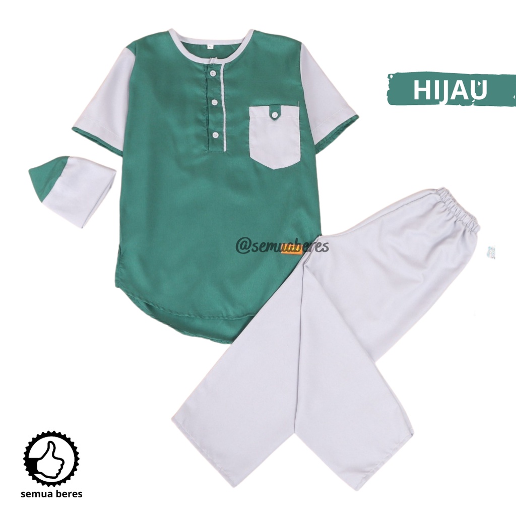 Setelan Baju Koko Anak MIX Celana Panjang Peci Set Sarkoci Kemeja Kurta Sarung Polos Kain Katun Laki Cowok Newborn Baby Bayi TK SD Sekolah Madrasah Pesantren Muslim Islam Warna Remaja Kokoh Umur Usia 0 1 2 3 4 5 6 7 8 9 Tahun 10 11 12 18 24 Bulan Salur