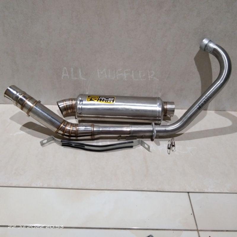 Knalpot Racing RCB oval panjang Vixion Fullset