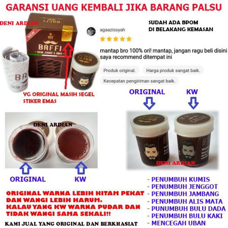 Cream Penumbuh Brewok, Rambut Jambang, Kumis 100% Ori