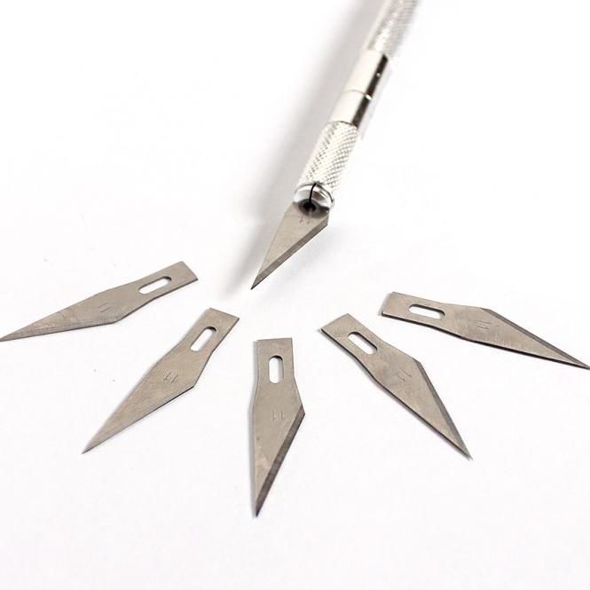 [KODE 6PP0Q] Pisau sayat bonsai kelapa 1 set bonus refill isi ulang 5 mata pisau super tajam