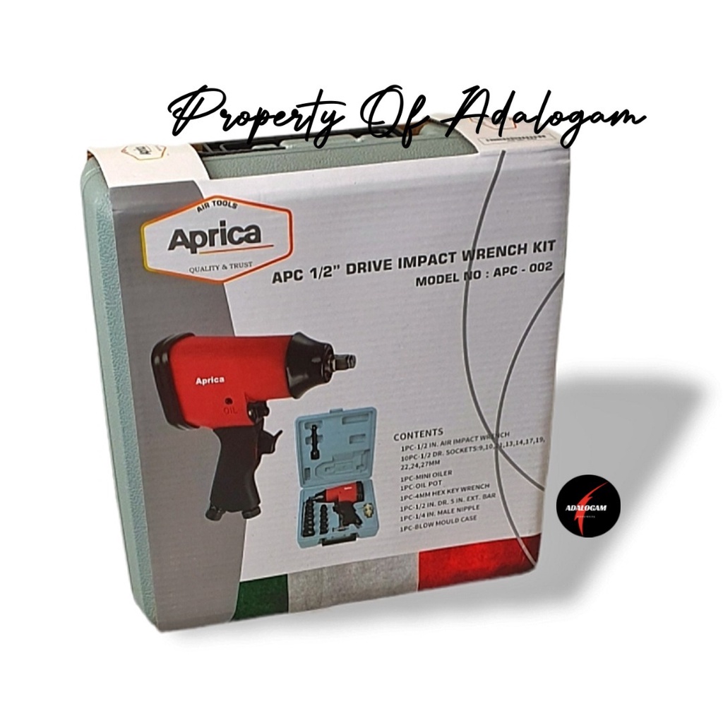 APRICA Air Impact Wrench Kit 1/2 Inch Mesin Buka Baut Angin Kompresor