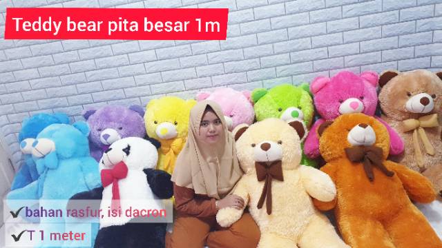 Boneka Beruang Teddy Bear Pita 1 Meter