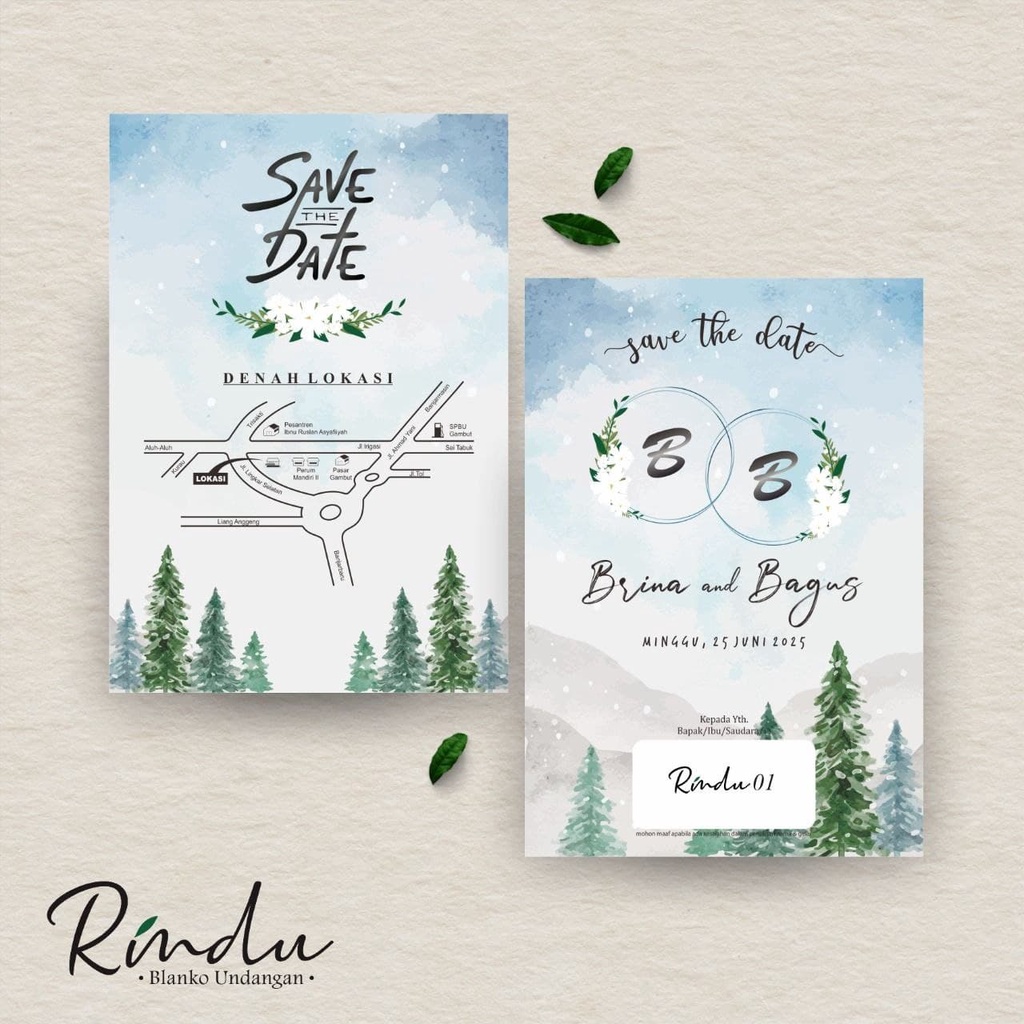 RINDU 01 / BLANGKO UNDANGAN RINDU 01 / UNDANGAN KOSONG / FREE FILE SETTING / UNDANGAN PERNIKAHAN / U