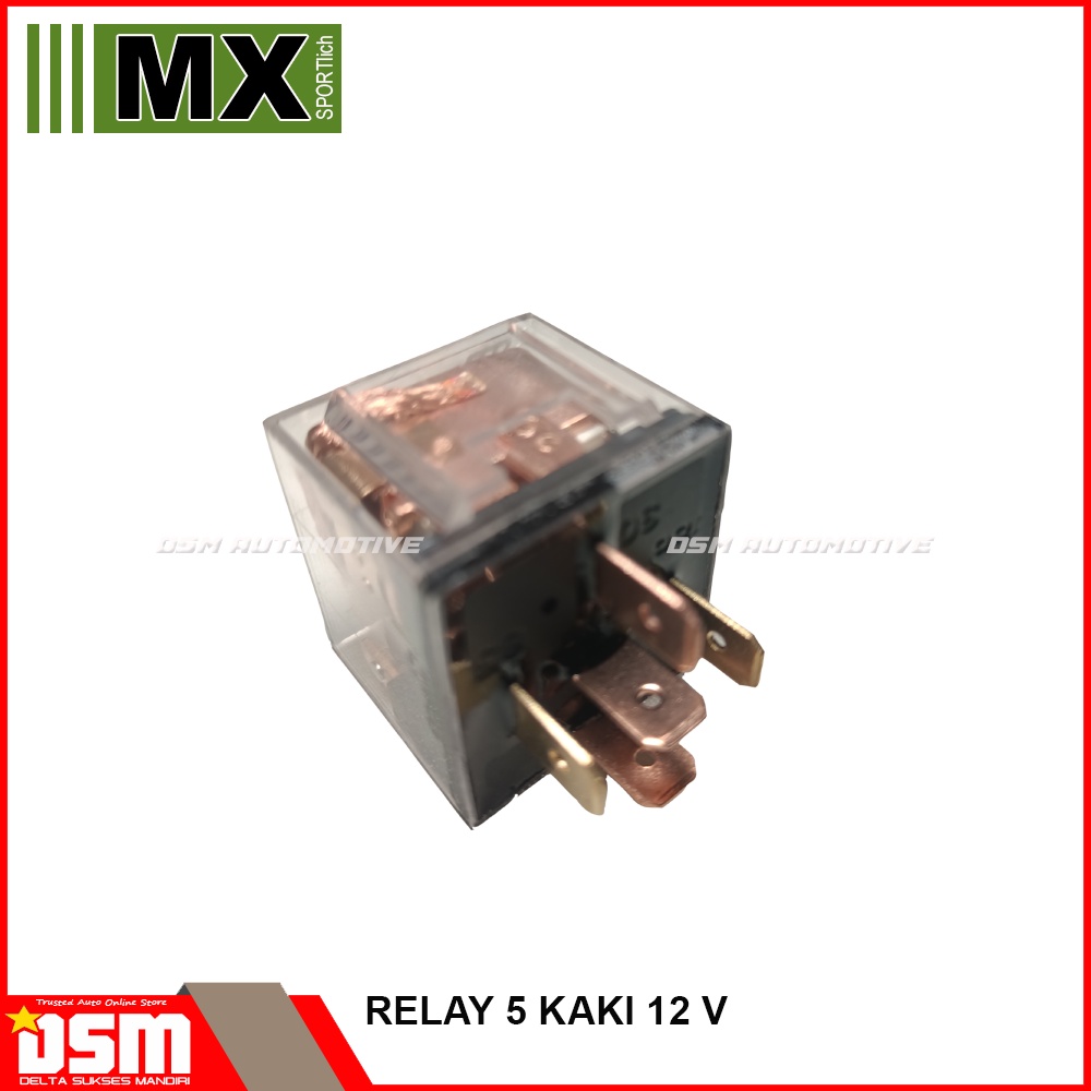 Relay MX Transparan 5 Kaki  5 Pin 12V 40 A Genuine Part form MX auto part