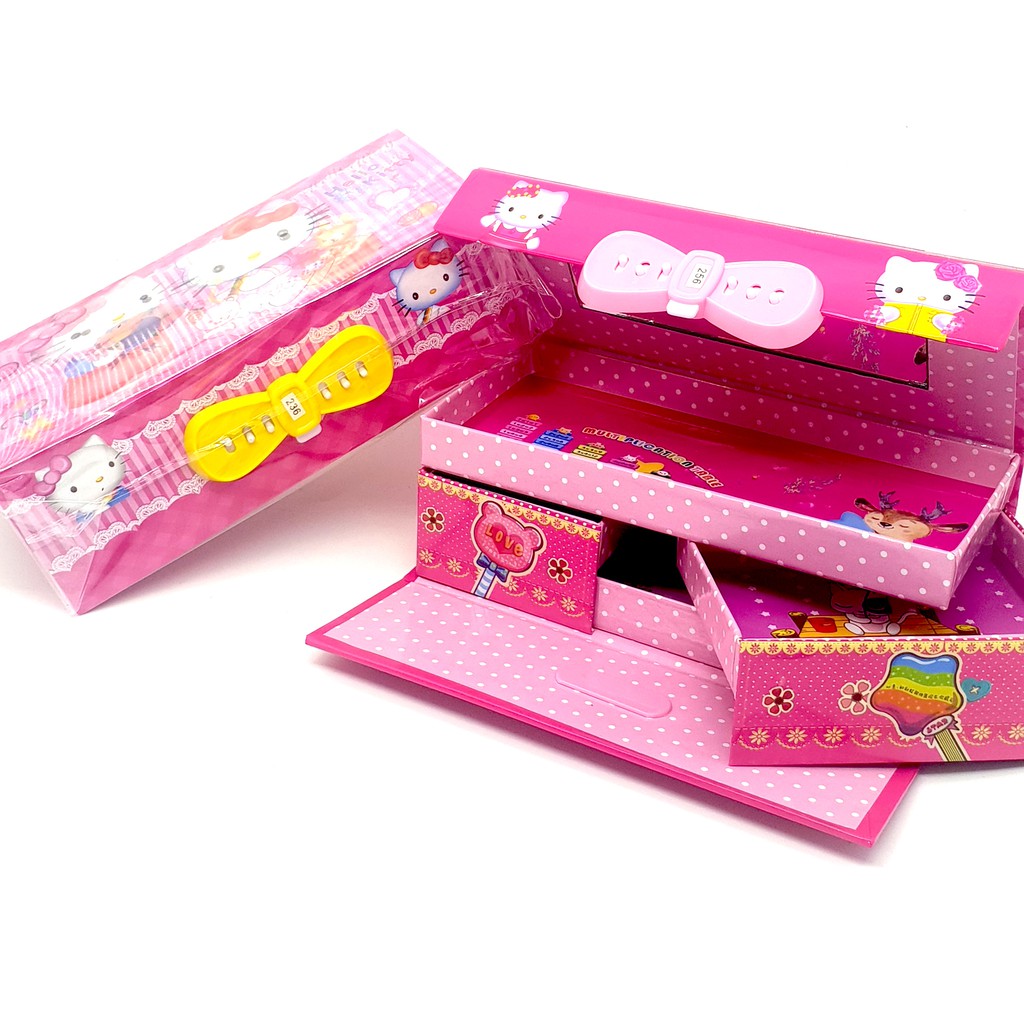  Kotak  pensil kode tingkat  3d tempat pensil susun make  up  box