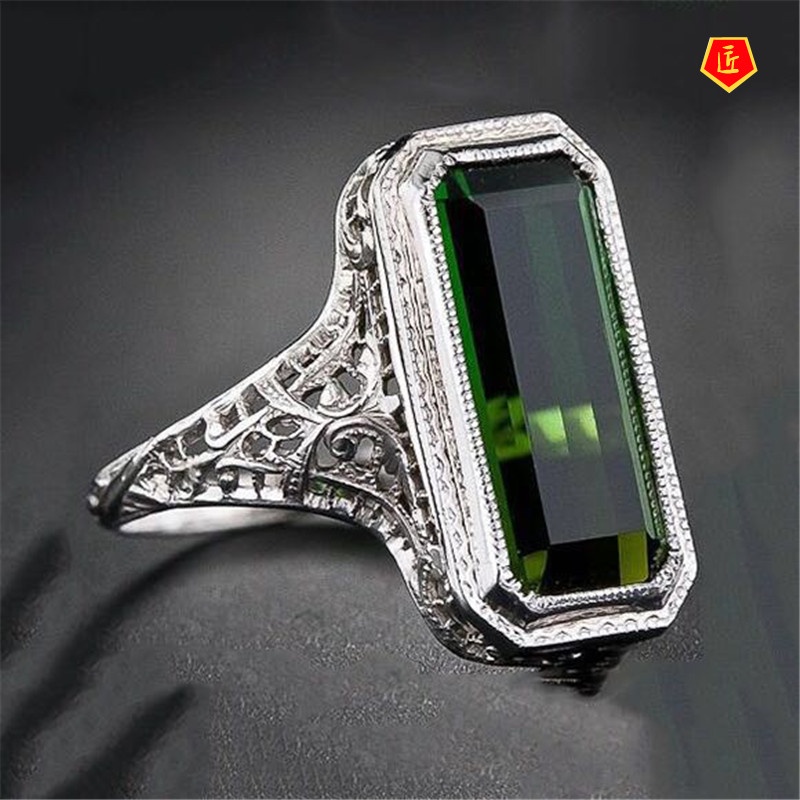 [Ready Stock]European and American Party Ring Female Emerald Fashion