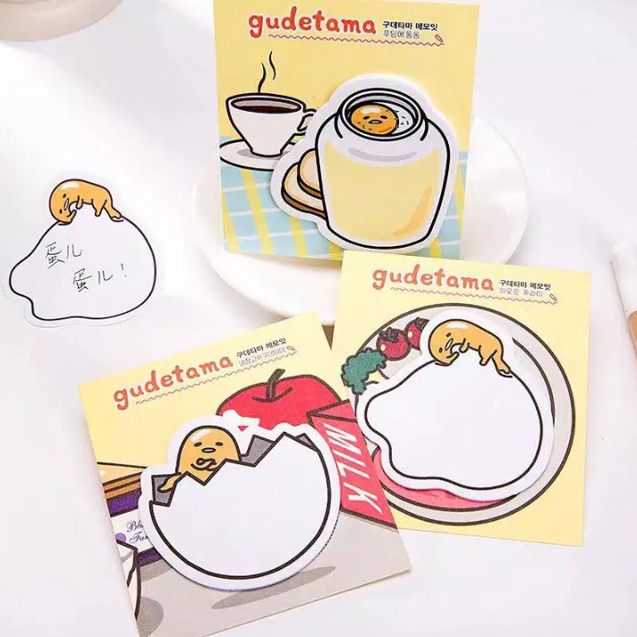 

STICKY NOTE GUDETAMA TELUR LUCU UNIK KARAKTER - POST IT - MEMO NOTE