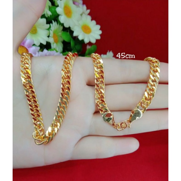 kalung sisik naga polos / kalung lapisan emas / kalung wanita lebar kalung 5 mm