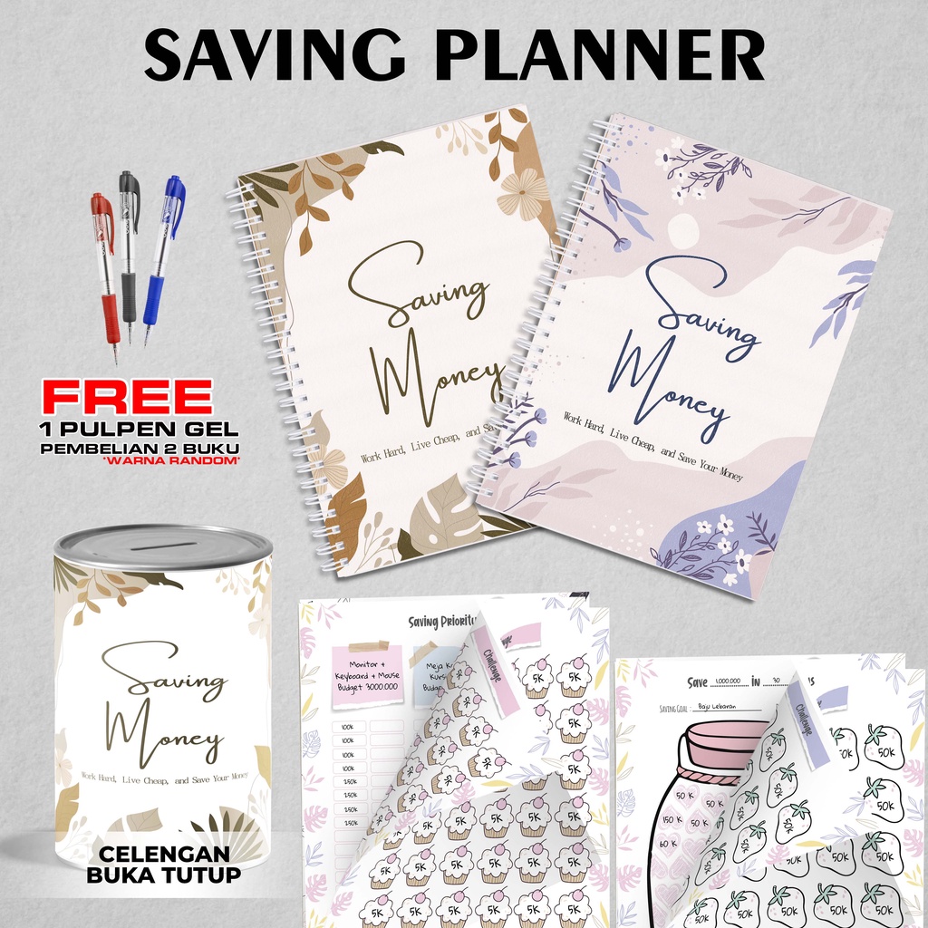 

Laris Saving Money Book / Money Planner / Buku Tabungan Beli Buku Free Celengan SM03