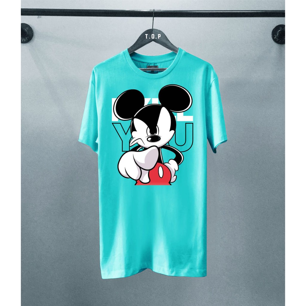 Kaos murah Kaos distro murah baju  distro pria t-shirt murah combed30s micky telunjuk biru