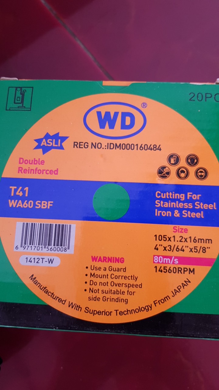 Batu Potong Mata Gerinda Iron Besi Stainless Original Wd 4x1