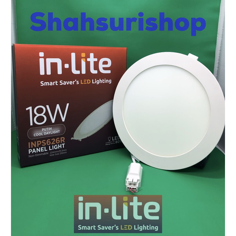 LED PANEL INLITE IN-LITE 18W 18 W 18WATT BULAT INPS 626R