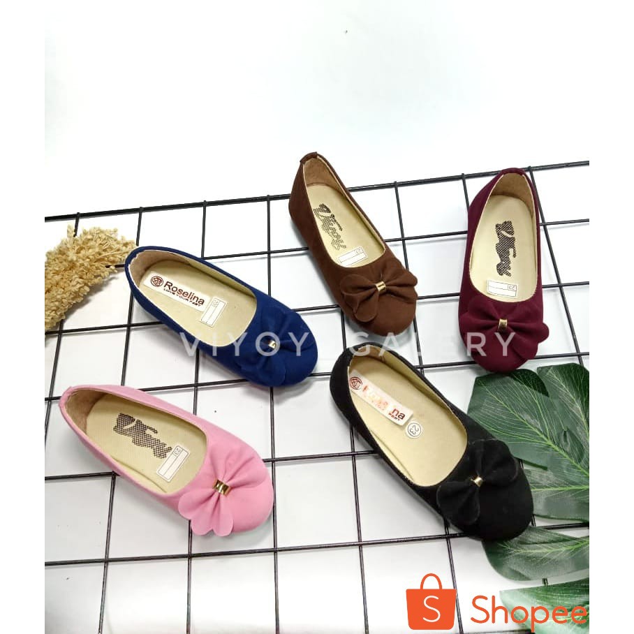 Sepatu Anak Perempuan Flatshoes Pita Sepatu Anak Balet Simpel Elegan Size 22-35 Termurah