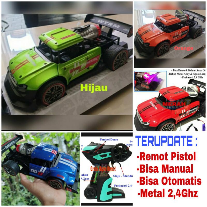 Mobil remot RC Metal Alloy 2.4Ghz Drift Mainan Anak Remot Control