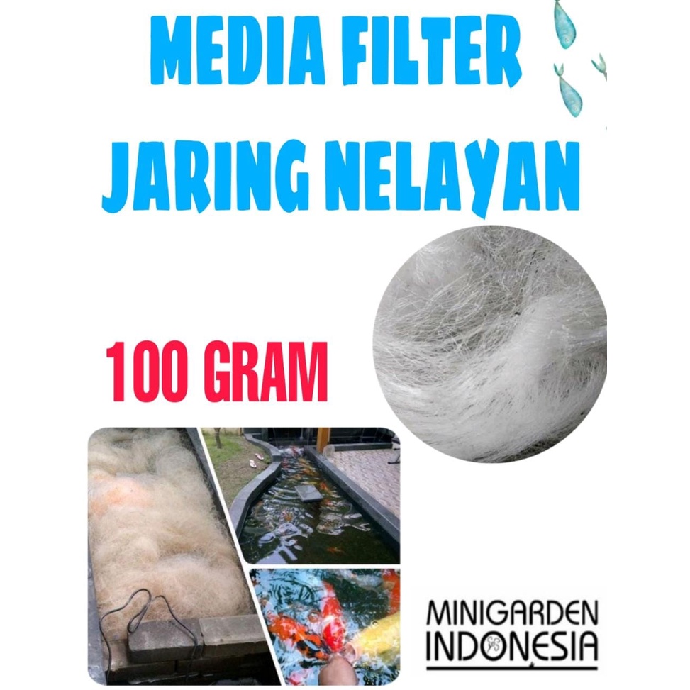 JARING NELAYAN 100 GRAM media filter kolam koi aquarium jaring bekas