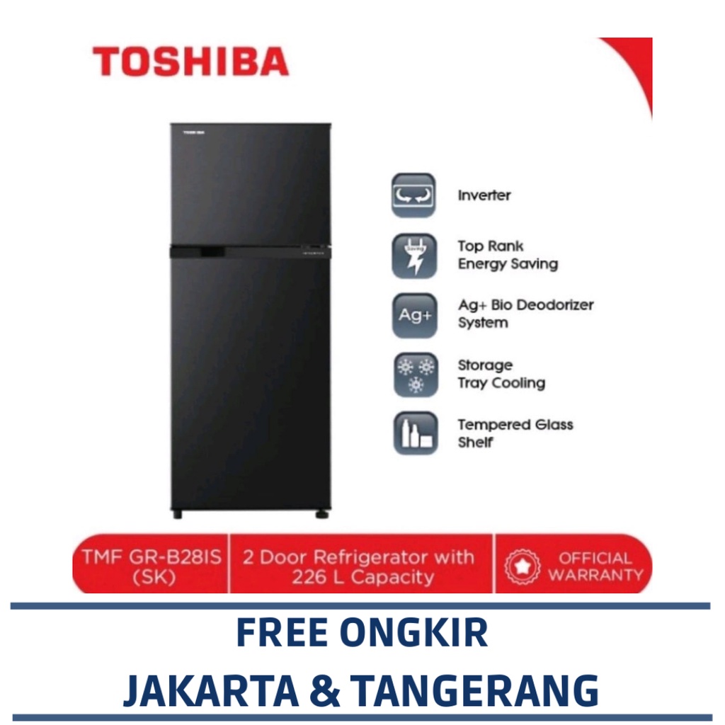 TOSHIBA GR-B28IS KULKAS 2 PINTU INVERTER (226 LITER)
