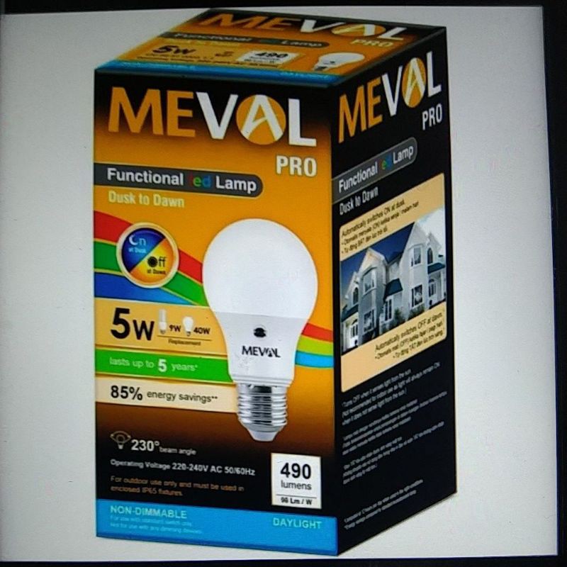 Bohlam LED photo sensor (Sensor Cahaya) 5 Watt MEVAL