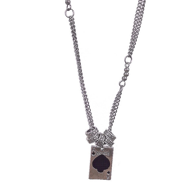 Manis gaya sederhana square black Peach liontin kalung untuk wanita in niche desain baja titanium ka