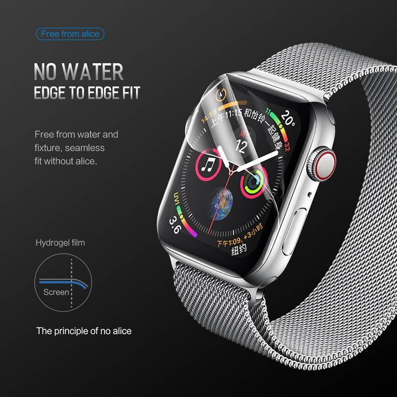 2pcs Screen Protector for Apple watch 4 3 2 3D Hydrogel Full Cover Protective Film for i watch 38mm 42mm 40mm 44mm