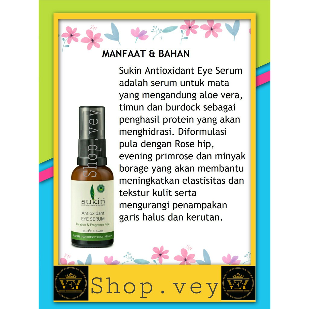SUKIN ANTIOXIDANT EYE SERUM 30ML