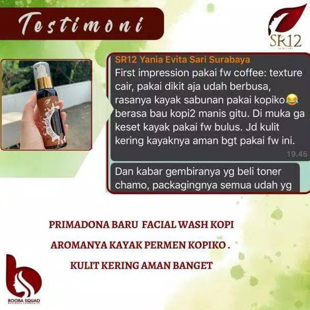 FACIAL WASH COFFEE SR12 / MEMBANTU MENGURANGI FLEK HITAM / BEKAS JERAWAT