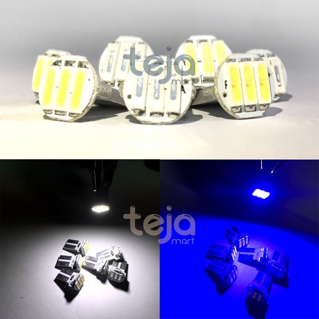 Lampu Led T10 7020 3 Mata/Titik Plat Nomor Bagasi Speedo Mobil Motor