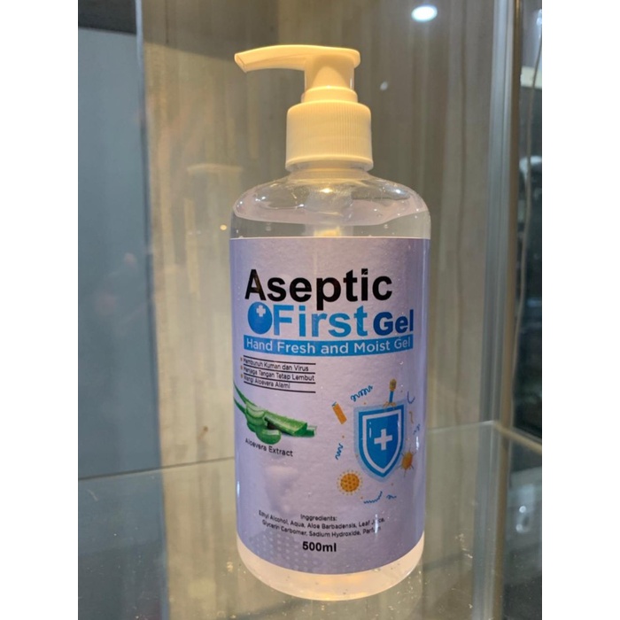 Hand Sanitizer Gel ASEPTIC FIRST izin BPOM HANDSANITIZER 500ml