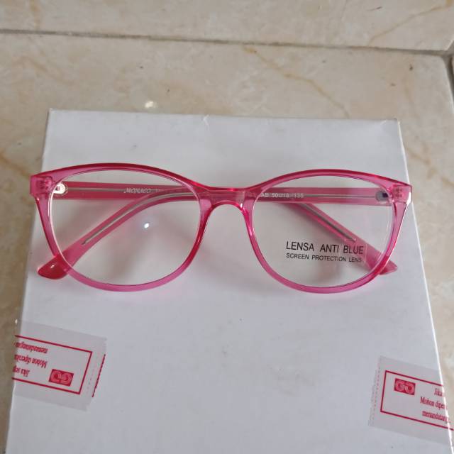 Kacamata anti radiasi pink lensa anti blue