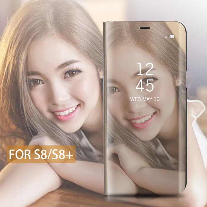 Samsung Galaxy S6 Edge AutoLock Cover Transparan Flip Case Mirror View