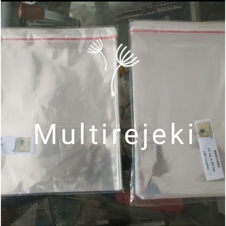 Kantong plastik opp lem 16x20 18x18