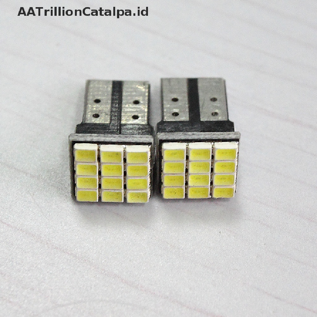 Aatrillioncatalpa 2Pcs Lampu LED 12smd T10 3020 Warna Putih Untuk Sein Mobil