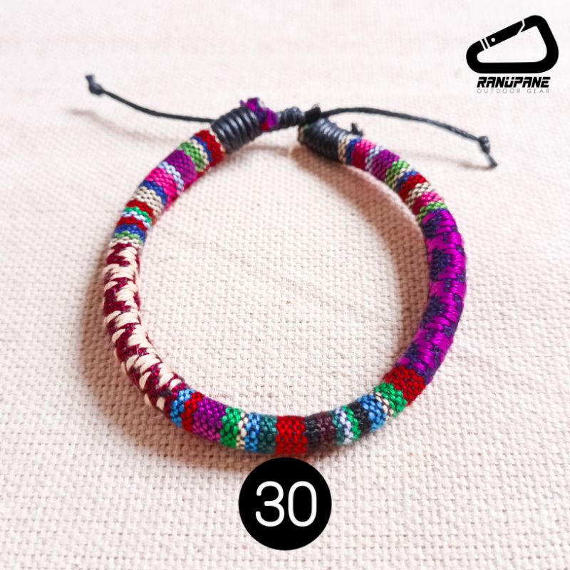 Gelang Tenun Etnik Songket Gelang khas Lombok Motif Unik Gelang Vintage Etnik Etnic Pendaki Gunung Pria Wanita-30