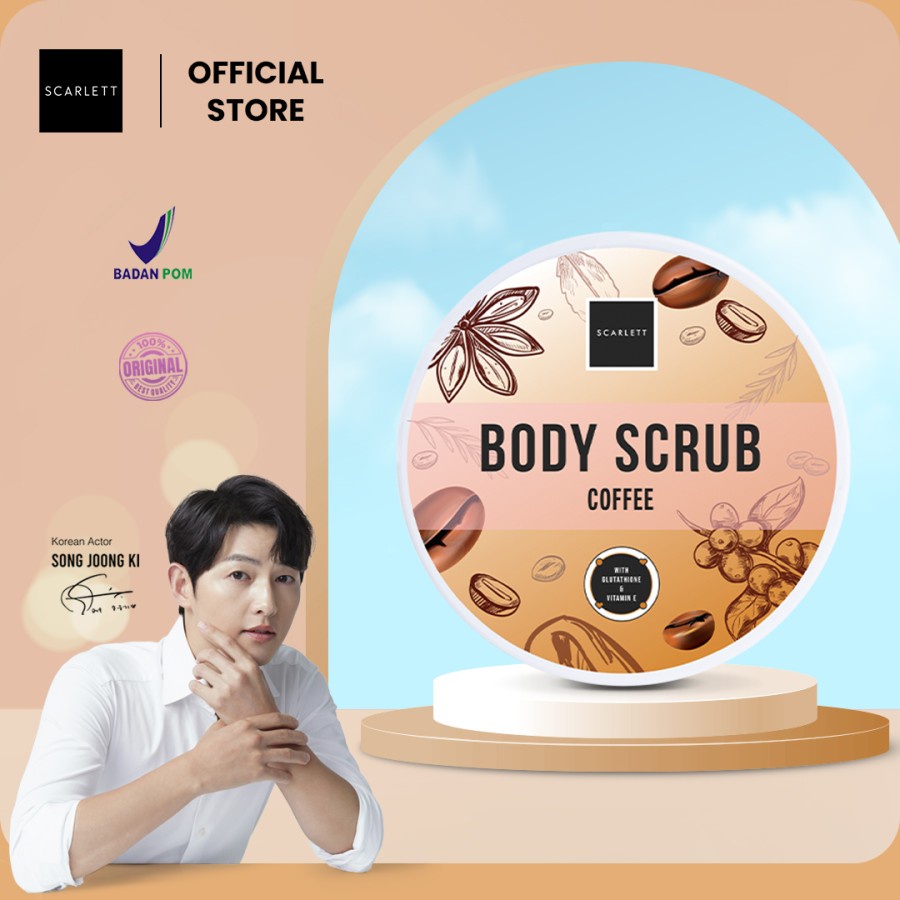 Scarlett Whitening Body Scrub Aroma Coffe Merileksasi dan Melembabkan