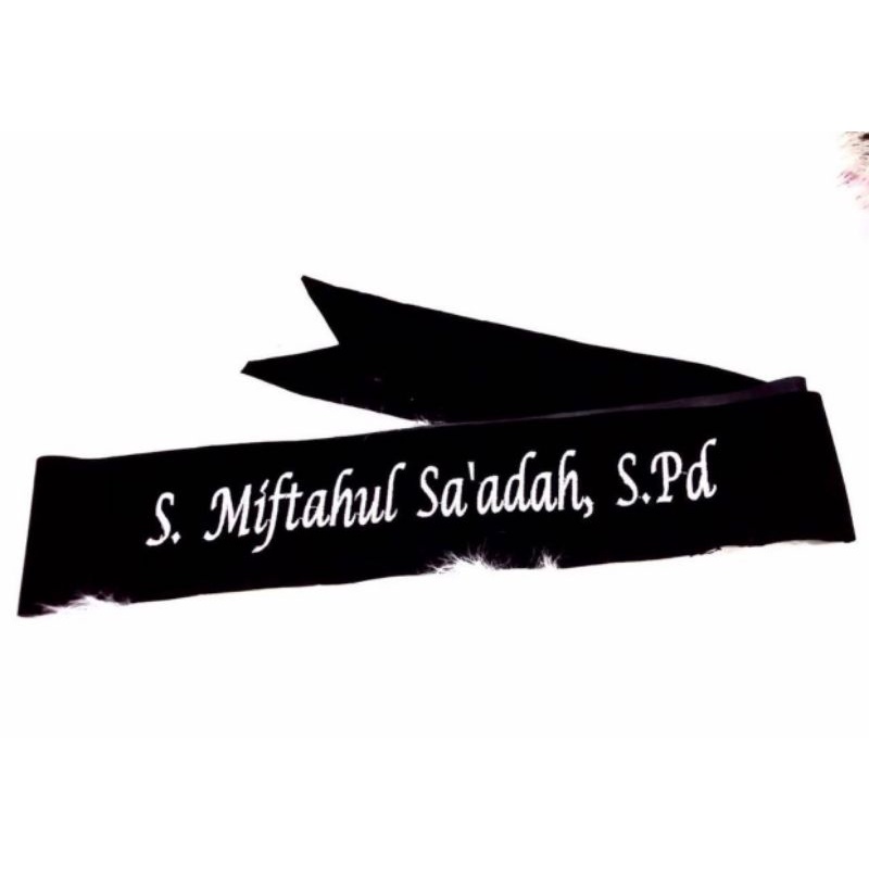 ( 1 HARI JADI ) Selempang tanpa pita / Selempang wisuda Makassar / selempang Makassar