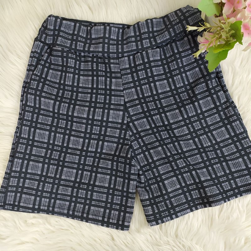 (UDHMA) CELANA PENDEK SANTAI MOTIF TARTAN/HOTPANTS DAILY MOTIF KOTAK-KOTAK