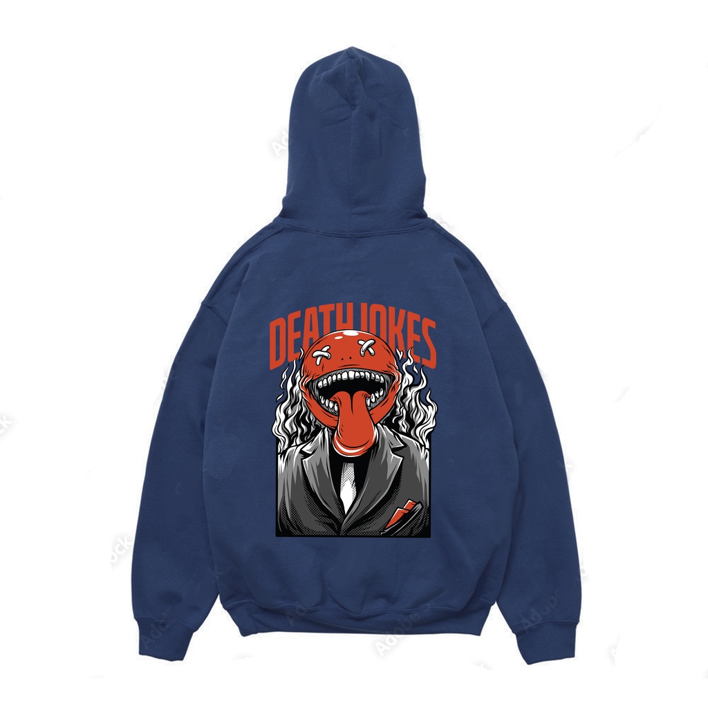 Hoodie Pria Death Jokes Sweater Pria Fleece Size M - XXL